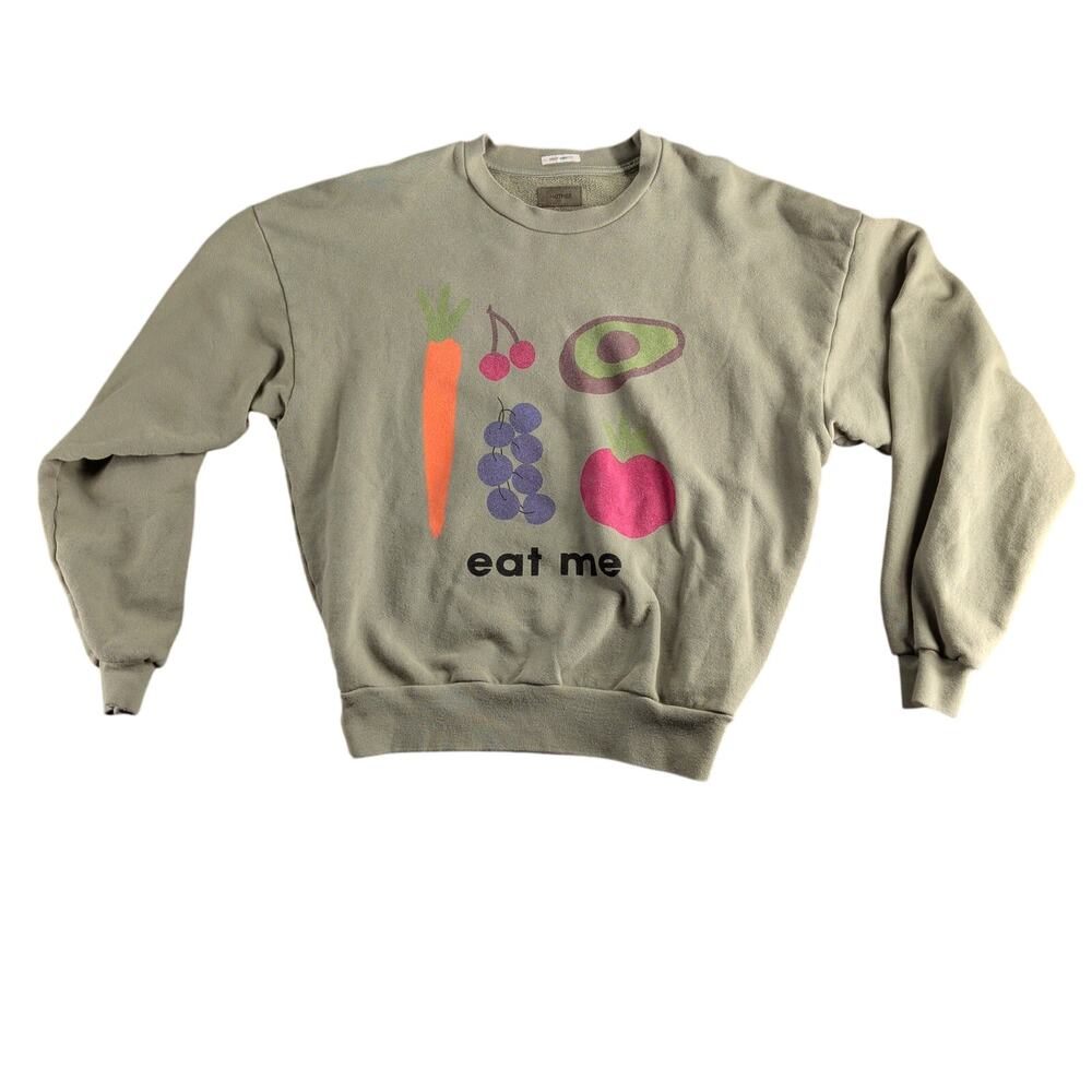 Mother The Drop Square Sweatshirt in Eat Me Women's XS Twee Boho Indie